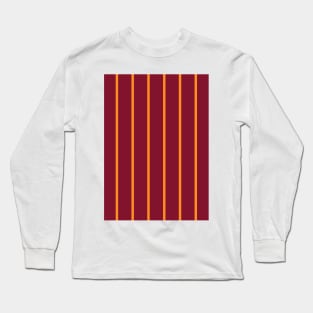 Motherwell Retro Claret Amber Pinstripes Away 1994 - 96 Long Sleeve T-Shirt